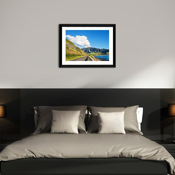 Road Near Oahu Island Canvas Wall Art-3 Horizontal-Gallery Wrap-25" x 16"-Tiaracle