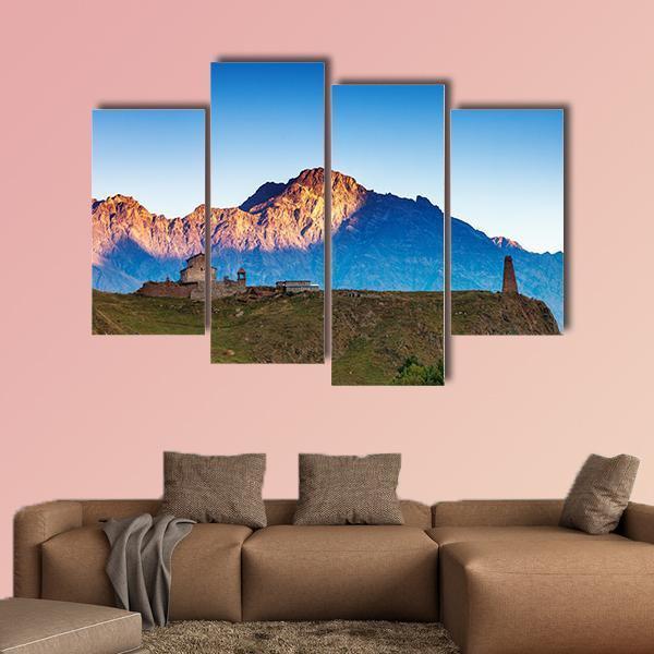 Landscapes With High Mountains Canvas Wall Art-4 Pop-Gallery Wrap-50" x 32"-Tiaracle