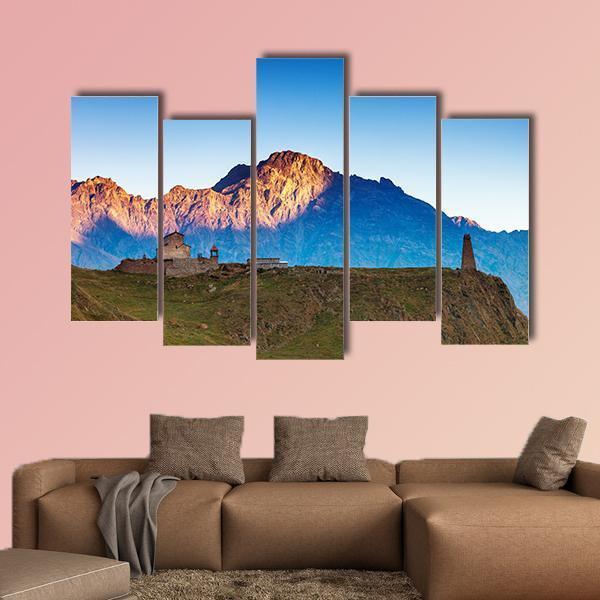Landscapes With High Mountains Canvas Wall Art-5 Pop-Gallery Wrap-47" x 32"-Tiaracle