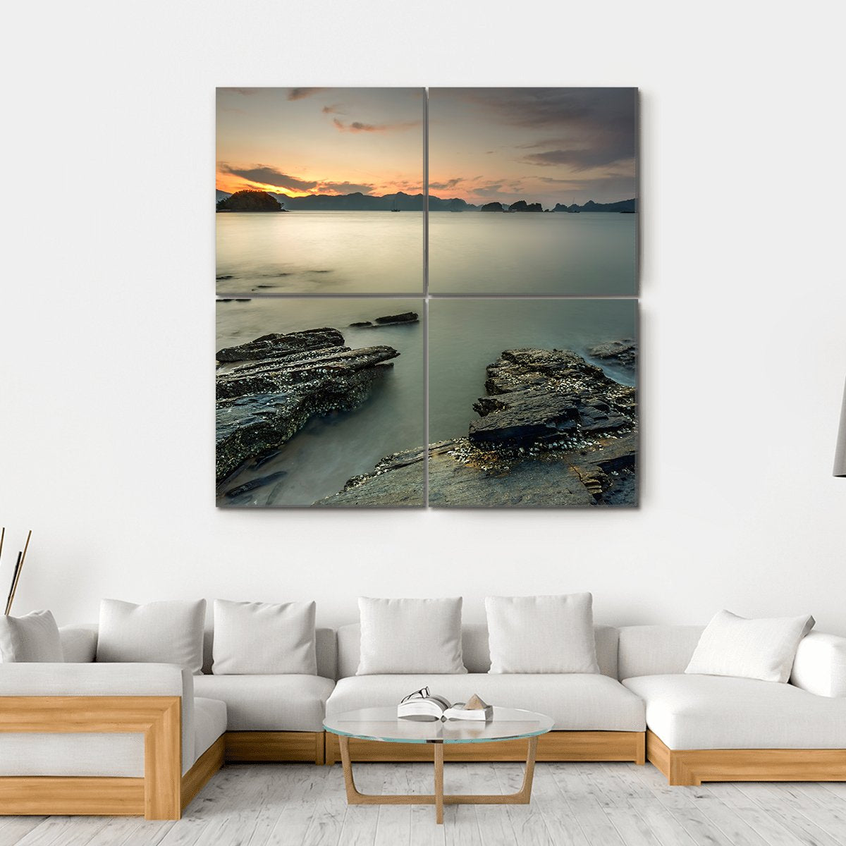 Langkawi Beach In Malaysia Canvas Wall Art-4 Square-Gallery Wrap-17" x 17"-Tiaracle