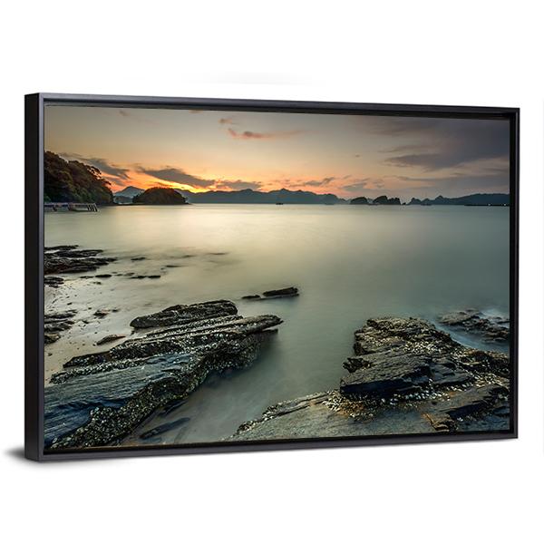 Langkawi Beach In Malaysia Canvas Wall Art-3 Horizontal-Gallery Wrap-25" x 16"-Tiaracle