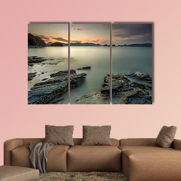 Langkawi Beach In Malaysia Canvas Wall Art-4 Pop-Gallery Wrap-50" x 32"-Tiaracle