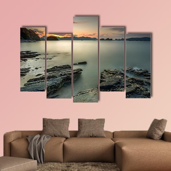 Langkawi Beach In Malaysia Canvas Wall Art-5 Pop-Gallery Wrap-47" x 32"-Tiaracle