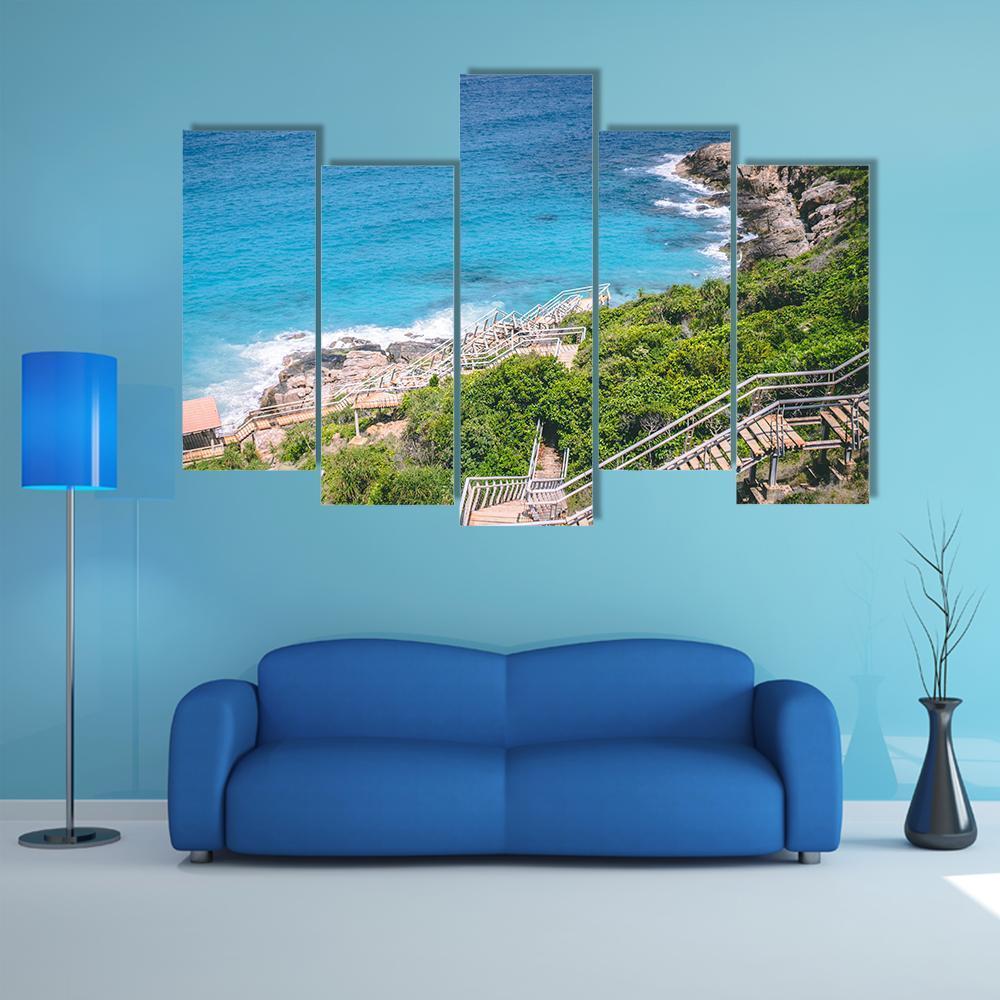 Langkawi Coastline Canvas Wall Art-5 Pop-Gallery Wrap-47" x 32"-Tiaracle