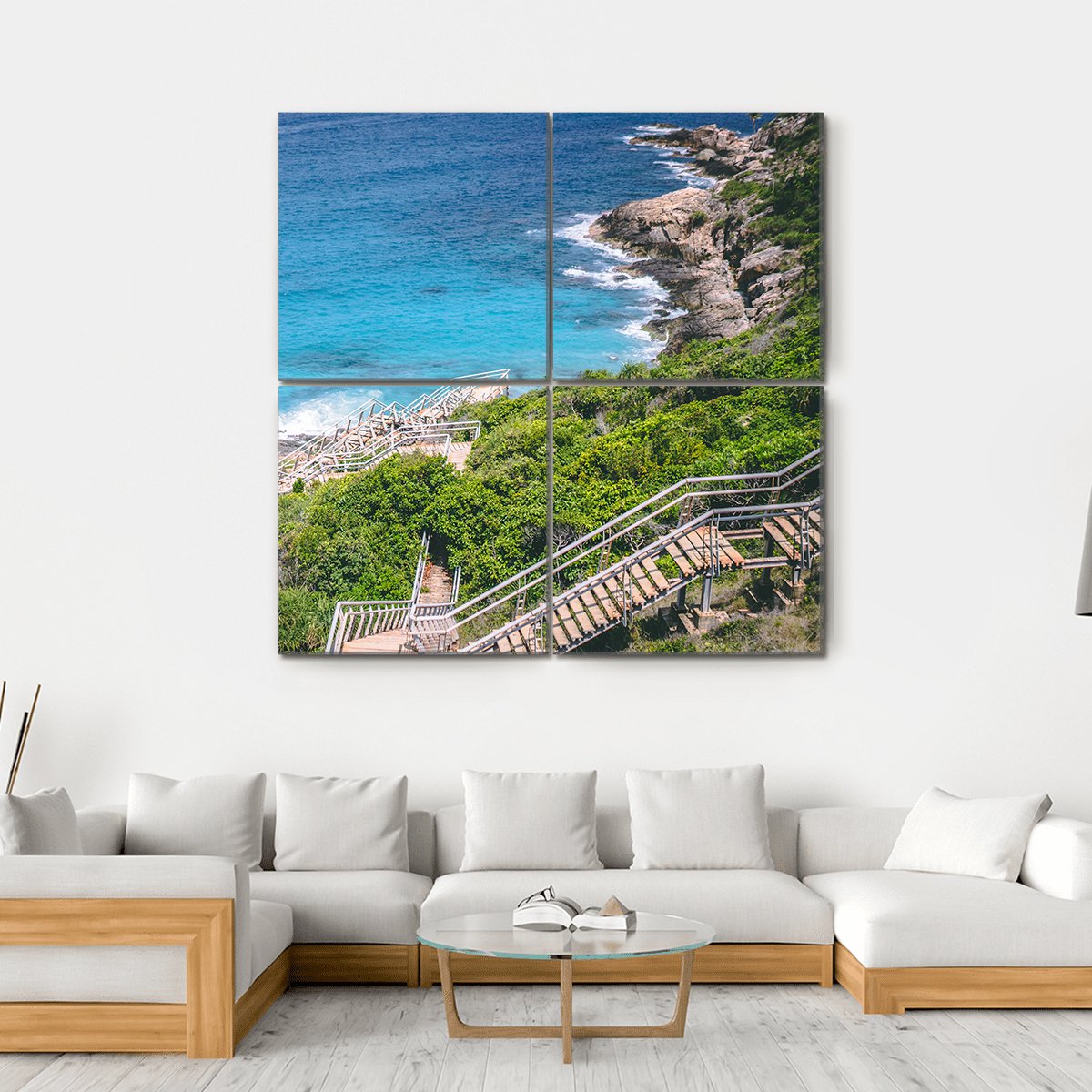 Langkawi Coastline Canvas Wall Art-4 Square-Gallery Wrap-17" x 17"-Tiaracle