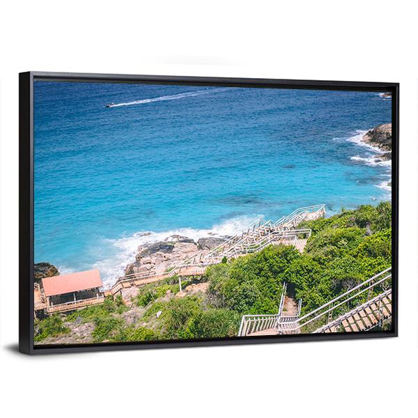 Langkawi Coastline Canvas Wall Art-3 Horizontal-Gallery Wrap-25" x 16"-Tiaracle