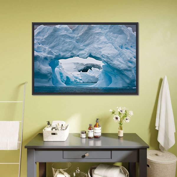 Large Arctic Iceberg Canvas Wall Art-1 Piece-Floating Frame-24" x 16"-Tiaracle