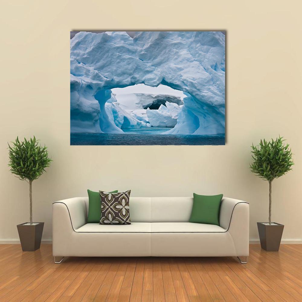 Large Arctic Iceberg Canvas Wall Art-5 Star-Gallery Wrap-62" x 32"-Tiaracle
