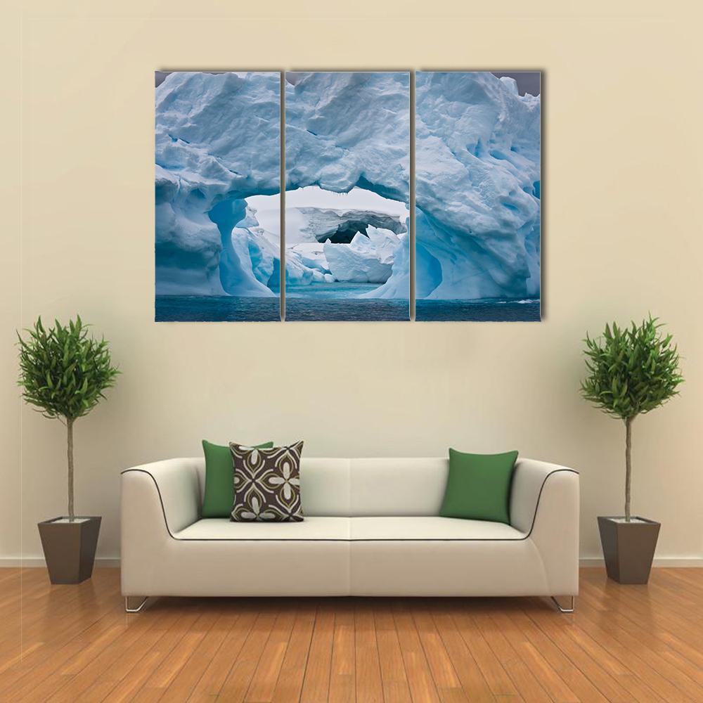 Large Arctic Iceberg Canvas Wall Art-3 Horizontal-Gallery Wrap-37" x 24"-Tiaracle