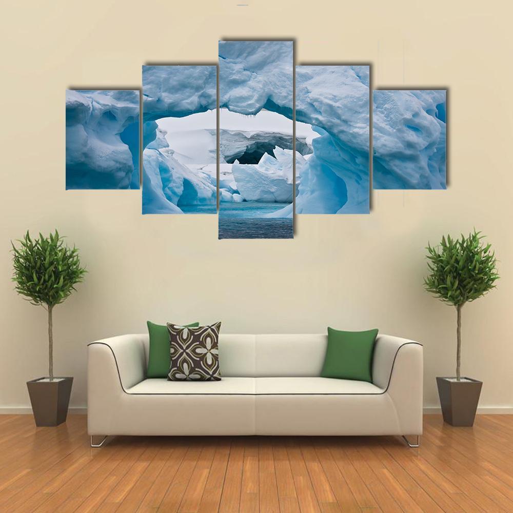 Large Arctic Iceberg Canvas Wall Art-5 Star-Gallery Wrap-62" x 32"-Tiaracle