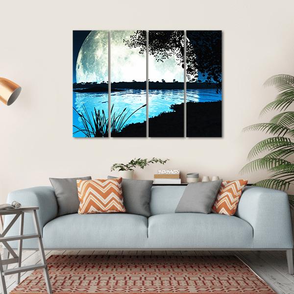 Moon On Alien Planet Canvas Wall Art-4 Horizontal-Gallery Wrap-34" x 24"-Tiaracle