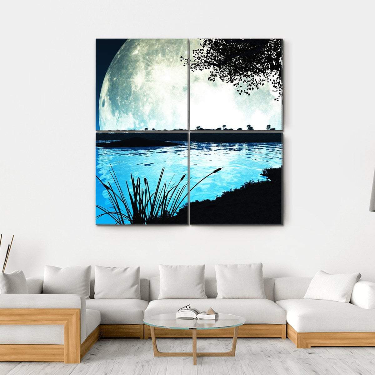 Moon On Alien Planet Canvas Wall Art-4 Square-Gallery Wrap-17" x 17"-Tiaracle