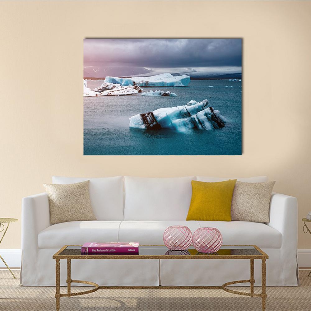 Pieces Of Iceberg Canvas Wall Art-1 Piece-Gallery Wrap-48" x 32"-Tiaracle