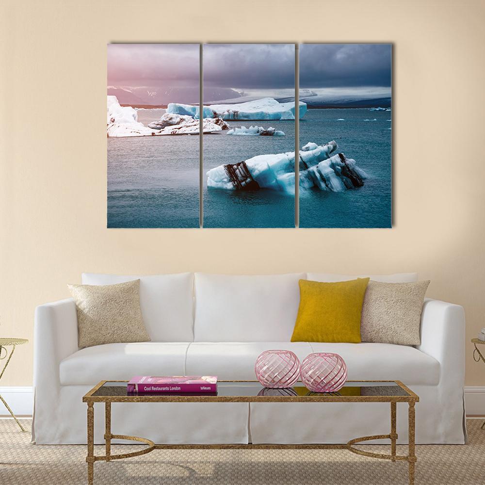 Pieces Of Iceberg Canvas Wall Art-3 Horizontal-Gallery Wrap-37" x 24"-Tiaracle
