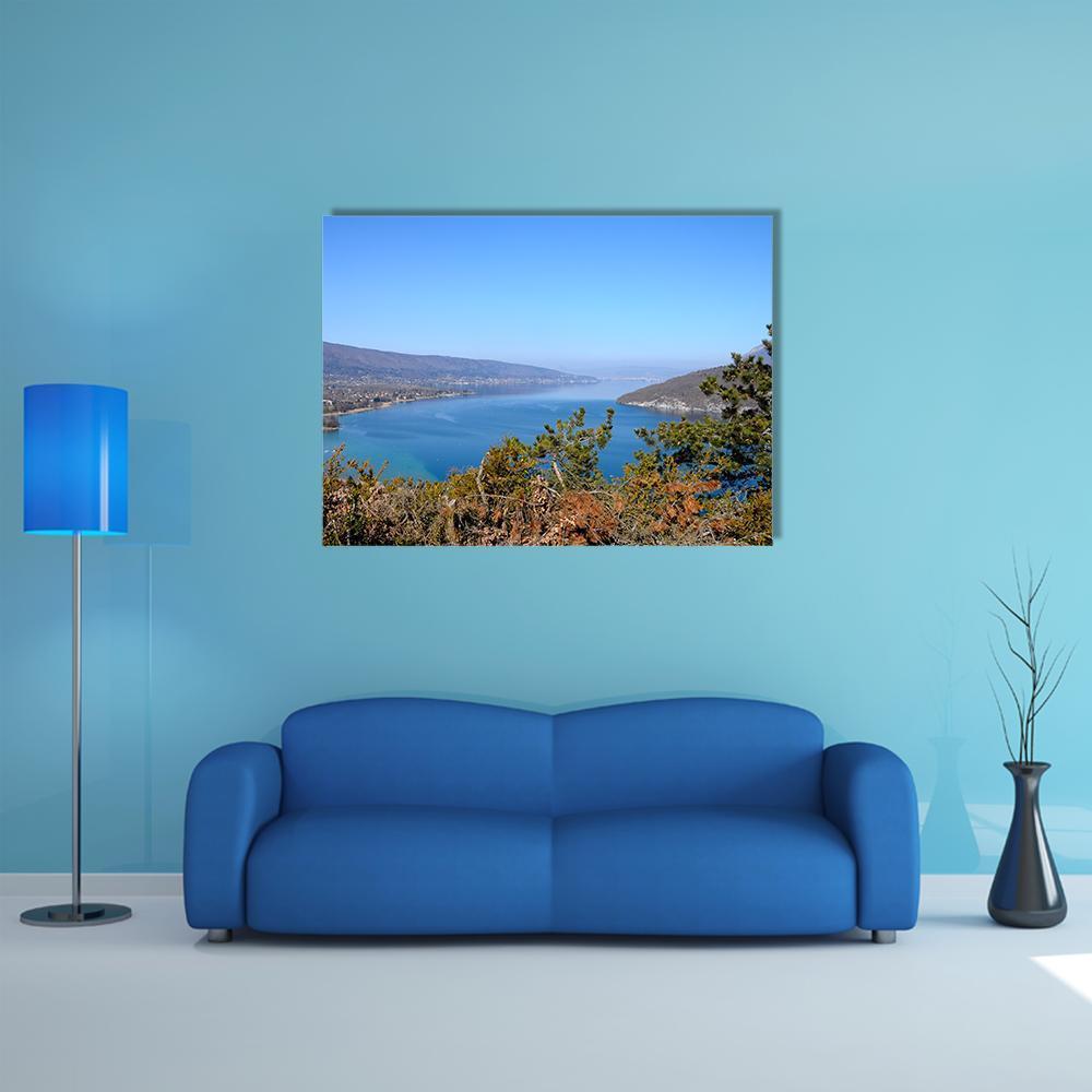 Annecy Lake Canvas Wall Art-1 Piece-Gallery Wrap-48" x 32"-Tiaracle