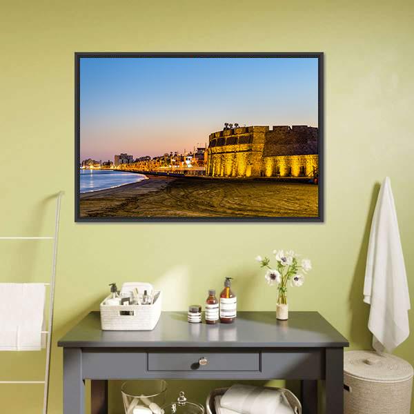 Larnaca Castle Canvas Wall Art-1 Piece-Floating Frame-24" x 16"-Tiaracle