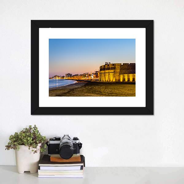 Larnaca Castle Canvas Wall Art-1 Piece-Framed Print-20" x 16"-Tiaracle