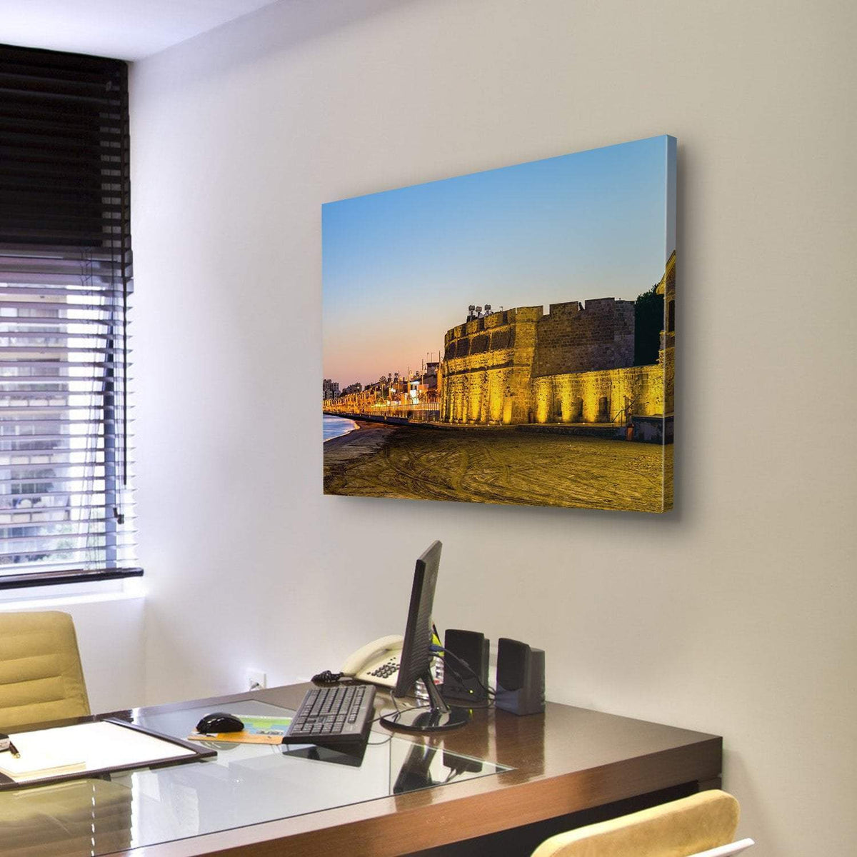 Larnaca Castle Canvas Wall Art-3 Horizontal-Gallery Wrap-25" x 16"-Tiaracle