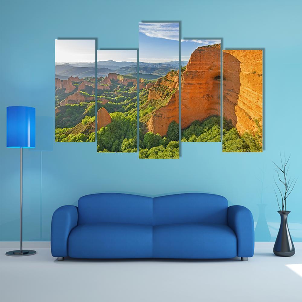 Las Medulas Spain Canvas Wall Art-5 Pop-Gallery Wrap-47" x 32"-Tiaracle