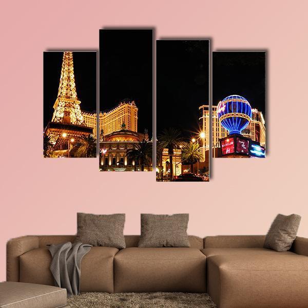 Eiffel Tower On Strip Canvas Wall Art-4 Pop-Gallery Wrap-50" x 32"-Tiaracle