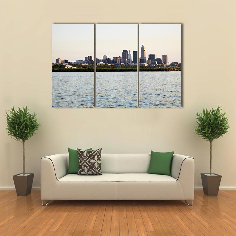 Downtown Cleveland Canvas Wall Art-3 Horizontal-Gallery Wrap-37" x 24"-Tiaracle
