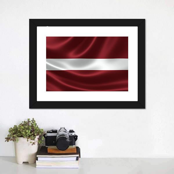 Latvia Flag Canvas Wall Art-1 Piece-Framed Print-20" x 16"-Tiaracle