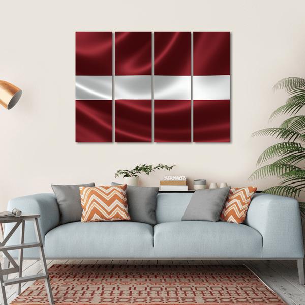 Latvia Flag Canvas Wall Art-4 Horizontal-Gallery Wrap-34" x 24"-Tiaracle