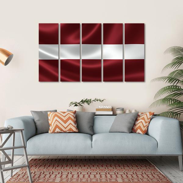 Latvia Flag Canvas Wall Art-5 Horizontal-Gallery Wrap-22" x 12"-Tiaracle