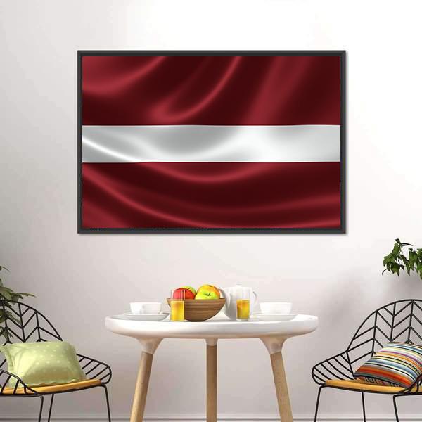 Latvia Flag Canvas Wall Art-5 Horizontal-Gallery Wrap-22" x 12"-Tiaracle