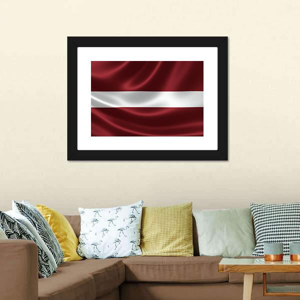 Latvia Flag Canvas Wall Art-5 Horizontal-Gallery Wrap-22" x 12"-Tiaracle
