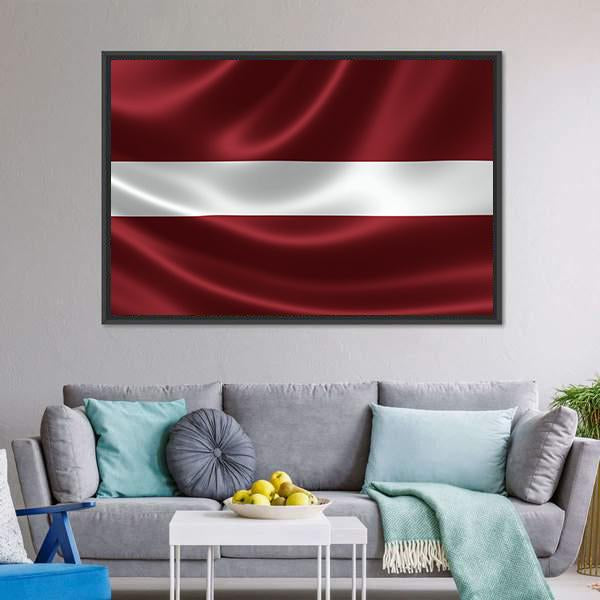 Latvia Flag Canvas Wall Art-3 Horizontal-Gallery Wrap-25" x 16"-Tiaracle