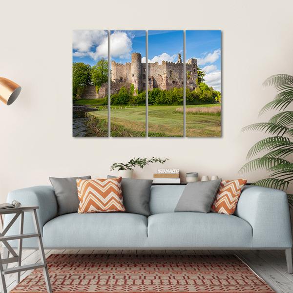 Laugharne Castle Canvas Wall Art-4 Horizontal-Gallery Wrap-34" x 24"-Tiaracle