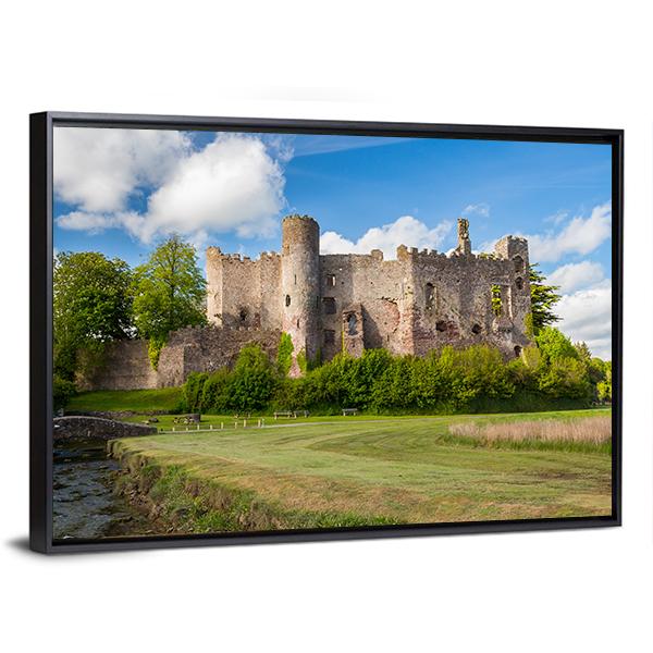 Laugharne Castle Canvas Wall Art-3 Horizontal-Gallery Wrap-25" x 16"-Tiaracle