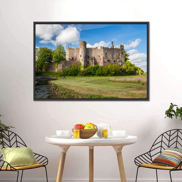 Laugharne Castle Canvas Wall Art-3 Horizontal-Gallery Wrap-25" x 16"-Tiaracle