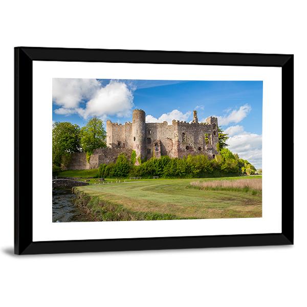 Laugharne Castle Canvas Wall Art-3 Horizontal-Gallery Wrap-25" x 16"-Tiaracle