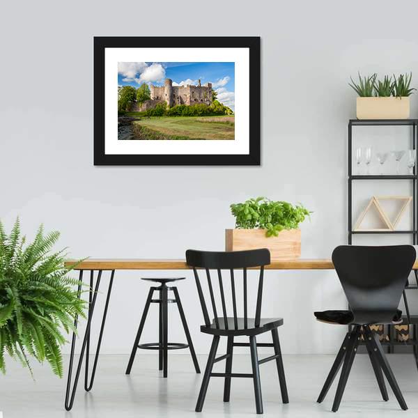 Laugharne Castle Canvas Wall Art-3 Horizontal-Gallery Wrap-25" x 16"-Tiaracle