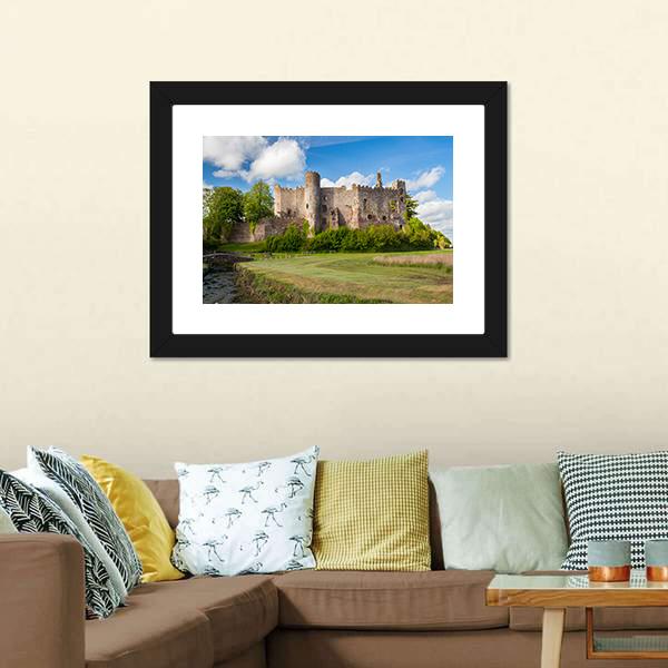 Laugharne Castle Canvas Wall Art-3 Horizontal-Gallery Wrap-25" x 16"-Tiaracle