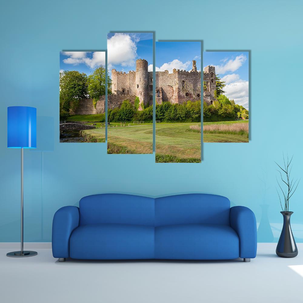 Laugharne Castle Canvas Wall Art-4 Pop-Gallery Wrap-50" x 32"-Tiaracle