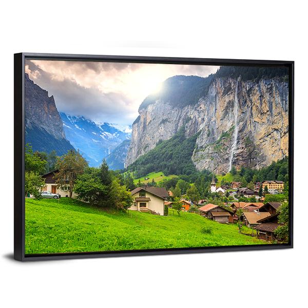 Lauterbrunnen Switzerland Canvas Wall Art-3 Horizontal-Gallery Wrap-25" x 16"-Tiaracle