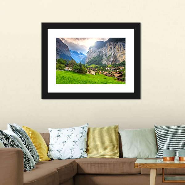 Lauterbrunnen Switzerland Canvas Wall Art-3 Horizontal-Gallery Wrap-25" x 16"-Tiaracle