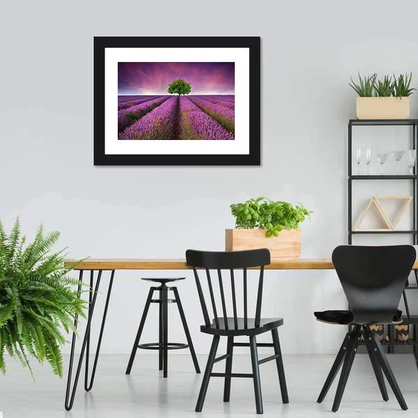 Lavender Field In Summer Canvas Wall Art-5 Horizontal-Gallery Wrap-22" x 12"-Tiaracle