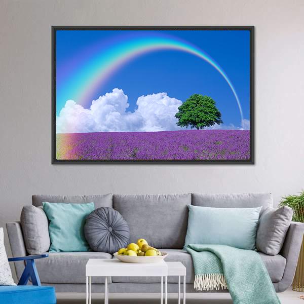 Lavender Fields Panoramic Canvas Wall Art-1 Piece-36" x 12"-Tiaracle