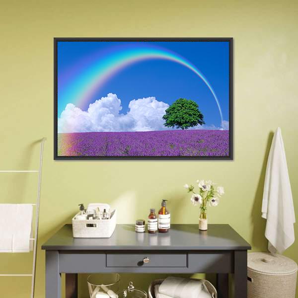Lavender Fields Panoramic Canvas Wall Art-1 Piece-36" x 12"-Tiaracle