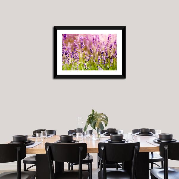Lavender Floral Scene Canvas Wall Art-3 Horizontal-Gallery Wrap-25" x 16"-Tiaracle