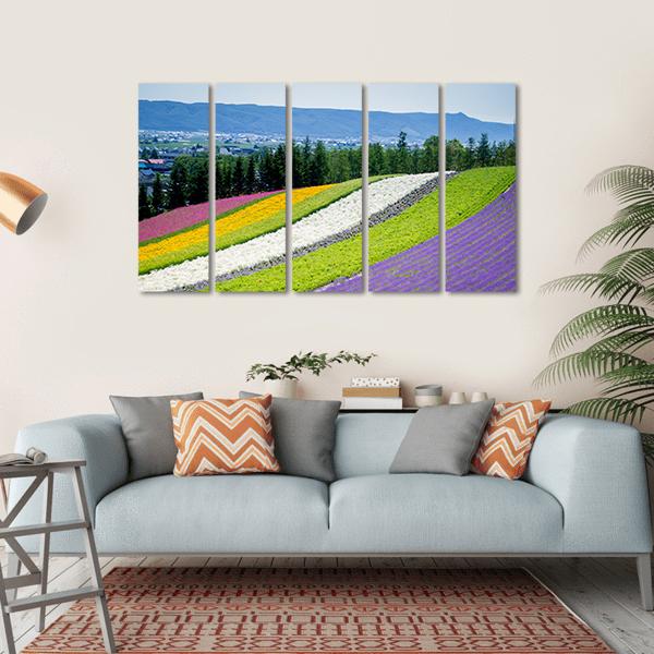 Lavender Garden In Japan Canvas Wall Art-5 Horizontal-Gallery Wrap-22" x 12"-Tiaracle