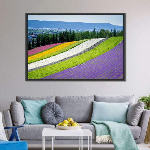 Lavender Garden In Japan Canvas Wall Art-5 Horizontal-Gallery Wrap-22" x 12"-Tiaracle