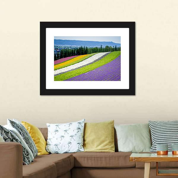 Lavender Garden In Japan Canvas Wall Art-3 Horizontal-Gallery Wrap-25" x 16"-Tiaracle