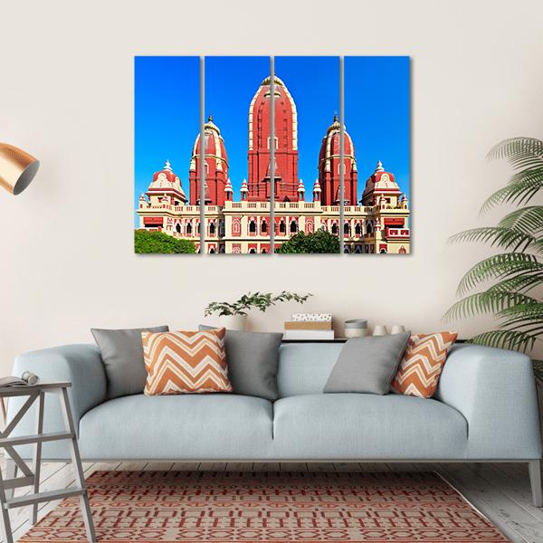 Laxmi Narayan Temple Canvas Wall Art-4 Horizontal-Gallery Wrap-34" x 24"-Tiaracle