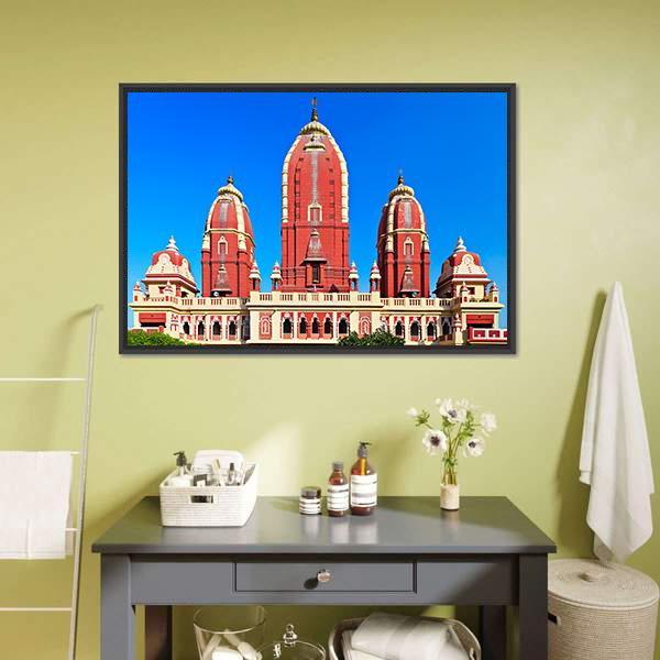 Laxmi Narayan Temple Canvas Wall Art-1 Piece-Floating Frame-24" x 16"-Tiaracle