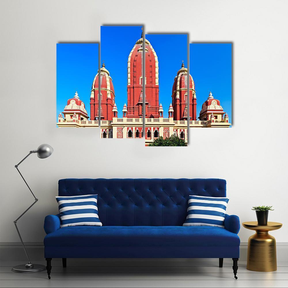 Laxmi Narayan Temple Canvas Wall Art-4 Pop-Gallery Wrap-50" x 32"-Tiaracle